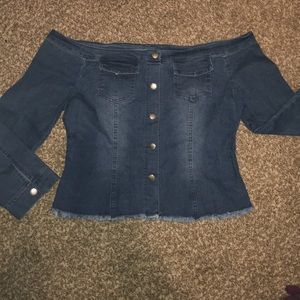 -🖤off the shoulder denim top-